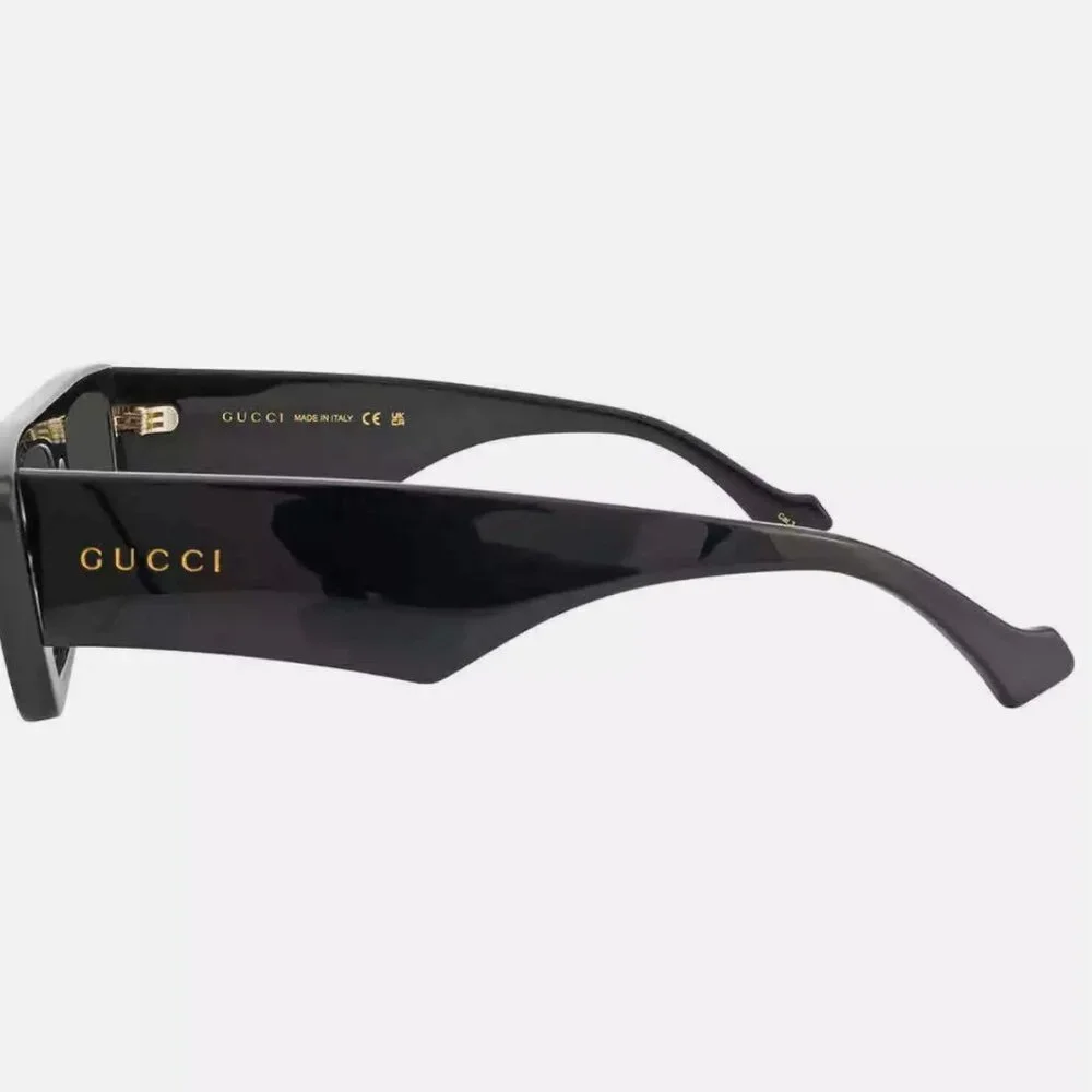 NEW Gucci Grey Rectangular Men's Sunglasses 54mm Black